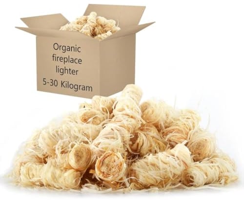 vidaXL Feueranzünder, Öko-Grillanzünder aus Holzwolle, Kaminanzünder für Ofen Kamin Grill, Bio Anzünder Ofenanzünder Anzündwolle, 15kg