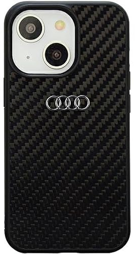 Audi Carbon Fiber Hülle für iPhone 14 6.1 Schwarz Hard AU-TPUPCIP14-R8/D2-BK
