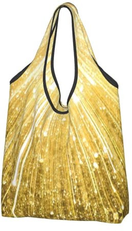 Jmorco Gold Bling Große wiederverwendbare faltbare Damen Einkaufstasche Eco Tote Handtasche faltbar Shopper Tasche, Gold Bling, Einheitsgröße