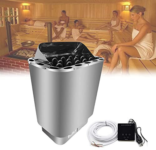 Sauna Domestica, Stufa per Bagno di Vapore Secco Stufa per Sauna 220V-240V Stufa Elettrica per Sauna con Touch Screen Ultrasottile Pannello di Controllo Digitale Commerciale Domest