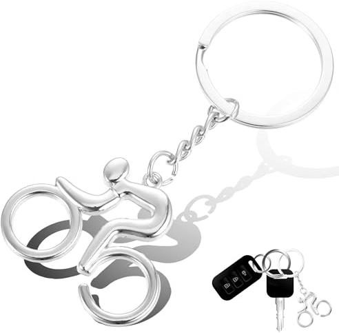 Porte Clef Cycliste, Porte-CléS Cycliste VéLo De Course Argent En MéTal Porte-CléS Cadeaux CréAtifs Pour Hommes, Femmes & Enfants (VéLos Sportifs)