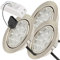 Lichtfaktor24 3 x 3W LED Möbeleinbauspots 12V super flach 65mm Einbauleuchten Leonie mit LED Trafo und Mini Verteiler 3000K Warmweiß Lochausschnitt: 55 bis 60mm