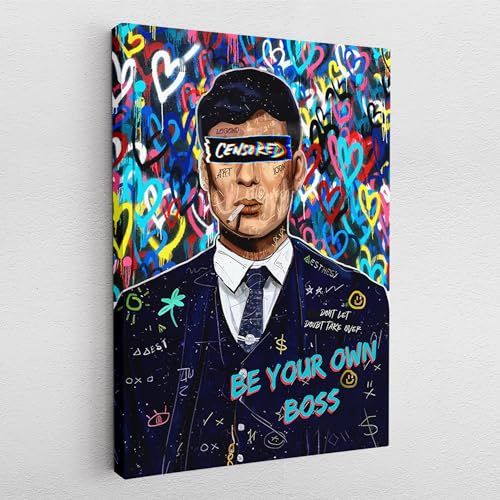 Poster Pop Art Graffiti Cillian Murphy Peaky Blinders Abstrakt Wandbilder Wohnzimmer Schlafzimmer Büro Wanddekoration Deko XXL günstig (Poster, 100x75 cm)