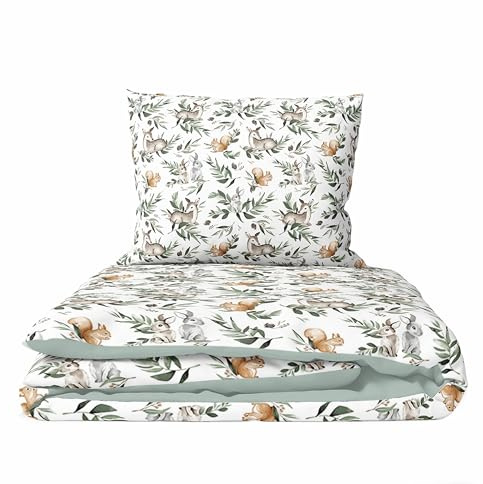 Baby Comfort 2 Piece Children Quilt Duvet & Pillow Set 80x70 cm 12M+ (Forest)