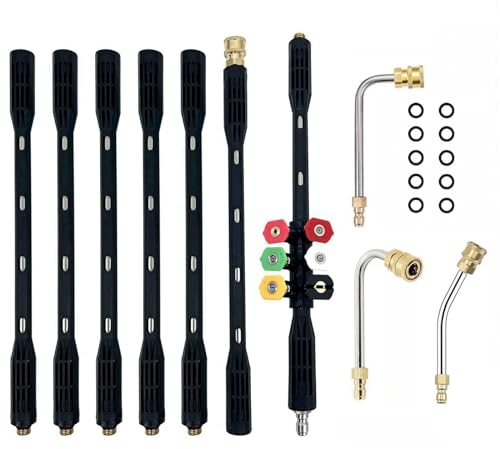 Jevuoyee Asta di prolunga per idropulitrice, 4000PSI, Acciaio inossidabile, 38,1 cm, Argento