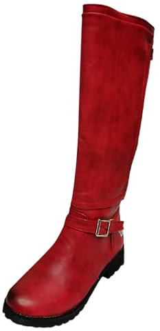 Stivali Donna Pelle Stivaletto Donna Moto Anfibi Uomo Stivali Texani Donna Estivi Alti Anfibi Donna Stivali Alti da Pesca Anfibi Donna Stivale da Equitazione per in Nero