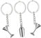 VALICLUD Cocktail Shaker Keychain Keyring Goblet Pendants Durable Alloy Material