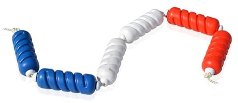 Schwimmbad-Sicherheitsseil Schwimmleine Trennseil Pool Sicherheit Schwimmseil zum Teilen von Schwimmbahnen, Schwimmbad-Seil mit 6,1 cm breiten Schwimmern und Haken (9 m)