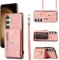 Asuwish Handyhülle für Samsung Galaxy S24 Ultra 5G Hülle mit Band Kartenfach Klappbar Geldbörse Ständer Cover Leder Kette S24Ultra 24S S 24 24Ultra Handy Hüllen Schutzhülle Damen Phone Case Roségold
