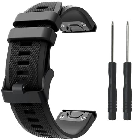 Momowin 22mm Armband für Garmin fenix 7 Armband/ 5/5 Plus/6/6 Pro/6 Sapphire/7 Solar, Kompatibel mit Garmin instinct/2/Quatix 5/5 Sapphire/EPIX gen2/Forerunner 935/945/955 Ersatzarmbändern, Schwarz