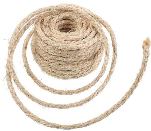 COLLBATH Natürliche Robuste Sisal-hanfkratzseil Zuschneidbar Verschleißfest Mehrzweck Kratzseil Für Katzenkratzbaum Und Kratzbrett Ersatz Für Katzenmöbel DIY Reparatur