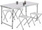 IDMarket - Campingtisch zusammenklappbar, höhenverstellbar 120 cm und 4 Hocker, Weiß