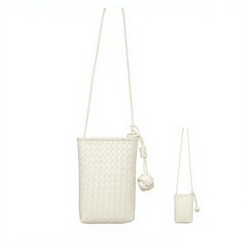 Siyecioa Borsa Tracolla Donna, Porta Cellulare da Collo, Borsetta Tracolla Donna Piccola, Borsa a Spalla con Tracolla Regolabile, Messenger Crossbody Bag per Shopping Viaggio (Bianco)