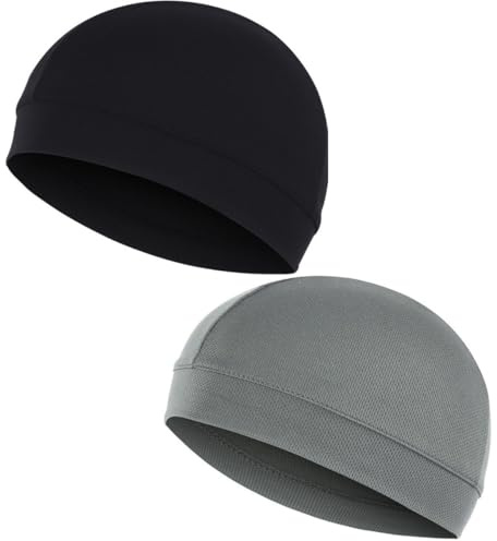 2 Piezas Gorro de Ciclismo Transpirable, Respirable Ciclismo Skull Cap Verano, Forro para Casco para Sotocasco Moto, Forro de Casco Absorbe Sudor, Gorro de Correr Deportivo