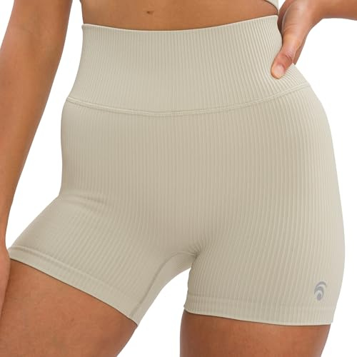 OCEANSAPART Maya Hotpant Kurze Sporthose Damen High Waist Gerippt - Radlerhose recyceltes Polyamid - Squadproof & Blickdicht - Gym Shorts Damen für Yoga, Pilates & Fitness - Gr. XS-XXL