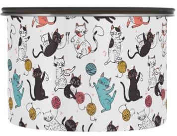 JUMBEAR Luftdichte Kaffeedose mit süßer Katze, 500 ml, Edelstahl, für Küche, Lebensmittelbehälter für Kaffeebohnen, Tee, Nüsse, Zucker