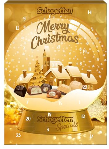 Schogetten Specials Adventskalender 206g, Weihnachtskalender mit 24 Türchen, gefüllt mit 7 leckeren Schokoladen-Sorten