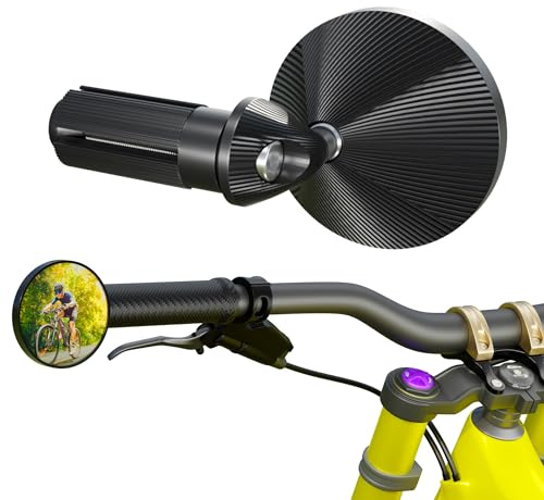 EFEALL Bike Mirrors, 2-Pack Aluminum Bar End Mirror with 1.77 Round Mirror