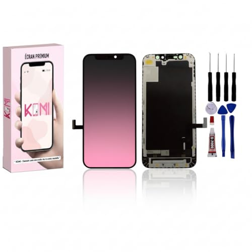 KOMI Écran LCD Complet pour iPhone 12 Mini – Vitre Tactile + Affichage – Compatible – Kit de Réparation Inclus