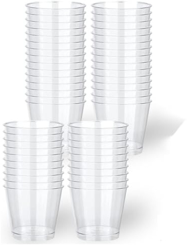 Yanghad 50 Piezas Vasitos Plastico para Postres Reutilizable, Mini Tazas de Postre Plastico 200ml, Copa de Postre para helados, pudín, fiesta de postre