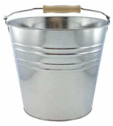 Garden Mile Heavy Duty Galvanised Metal Bucket - 10 Litre Metal Buckets With Wooden Handles - Rust Resistant Galvanised Buckets Large Capacity - Versatile Design Ash, Fire, Coal, Ice Bucket For Home