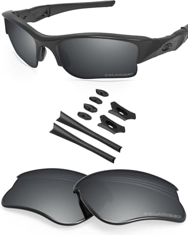 BlazerBuck Anti-salt Polarized Replacement Lenses & Sock Kit for Oakley Flak Jacket XLJ - Silver Chrome