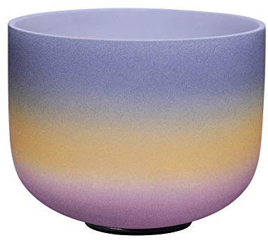 ENERGYSOUND Cuencos de cristal de cuarzo de 432 Hz, un chakra del tercer ojo, arco iris, cristal de cuarzo esmerilado, 20 cm, curación de sonido y meditación de yoga