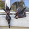 Set mit 2 Gartenfeen-Ornamenten, 12 cm hoch, Statue Angela und Angelina ..