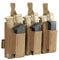 EXCELLENT ELITE SPANKER Pochette Open-Top Simple/Double/Triple Mag pour Magazines M4 M16 AK AR et Pistol Mag Pouch(Trois-Coyote Marron)