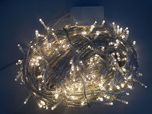 Best Artificial 750 Warm White LED Christmas lights with Clear Cable & Low Voltage UK Mains Plug 8 Multi-Function Indoor Outdoor Optional Timer & Memory String Lights Garden Party Fairy