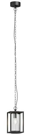 Lucande Außenleuchte Ferda (spritzwassergeschützt (Modern) in Schwarz aus Aluminium (1 flammig, E27) - Pendelleuchte außen