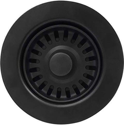 GZILA 3-1/2 Inch Kitchen Sink Basket Strainer and Stopper Drain Assembly Black
