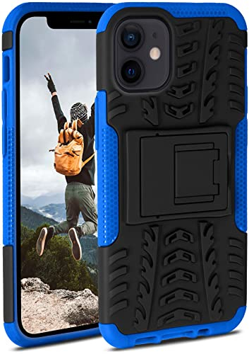 ONEFLOW Tank Case für Apple iPhone 12 Mini Hülle Outdoor, stabile Panzerhülle mit Kamera und Display Schutz, sichere Handyhülle, TPU Handy Schutzhülle mit Ständer, Blau Schwarz