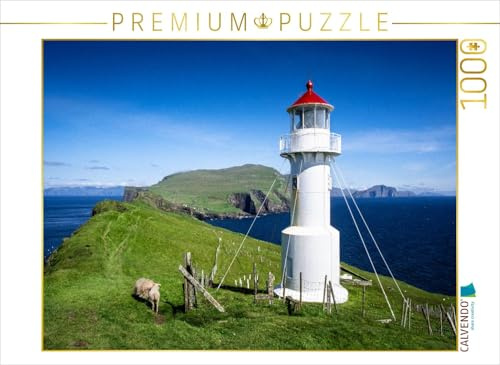 CALVENDO Puzzle Leuchtturm auf Mykines, Färöer-Inseln | 1000 Teile Lege-Größe 64 x 48 cm Foto-Puzzle für glückliche Stunden