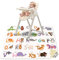 Splash Mat Under Highchair, 51 Waterproof Messy High Chair Splash Mat, Multipurpose Anti-Slip Baby Weaning Mat for Floor with Early Education Pattern