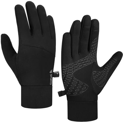 Natugloe Running Gloves Touchscreen Anti-Slip Winter Lightweight Thermal Liner Gloves Men Women for Sports Cycling