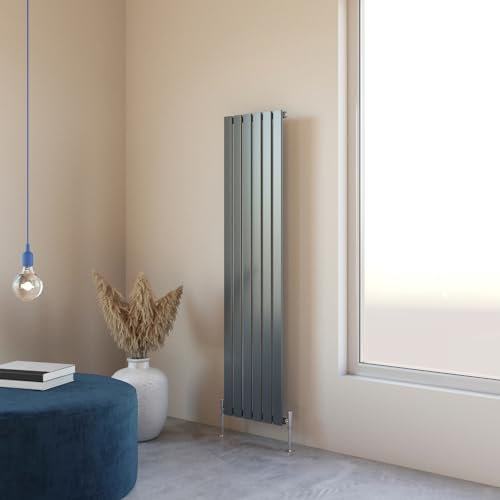 Flat Panel Radiator 1600x408mm Vertical Design Single Tall Upright Anthracite Central Heating Rad UK