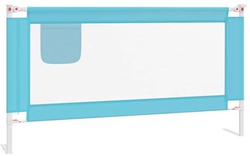 vidaXL Kleinkind Bettschutzgitter Bettgitter Kinderbettgitter Babybettgitter Gitter Kinderbett Babybett Rausfallschutz Blau 160x25cm Stoff