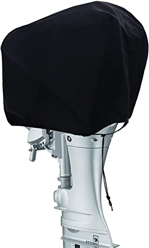 Coverify Bootsmotor Außenbordmotorabdeckung wasserabweisendes 600D Oxford-Gewebe, Schutzhülle Außenborder Abdeckung Außenbordmotor Halbabdeckung passend für bis zu 75 x 45 x 75cm Motoren, Schwarz
