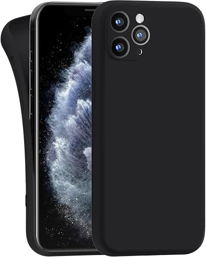 MyGadget Hülle Kompatibel mit iPhone 11 Pro - robuste Silikon Schutzhülle TPU Case Slim Silikonhülle - Back Cover Kratzfest Handyhülle - Matt Schwarz