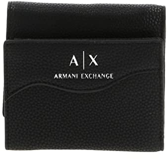Armani Exchange Women's Wave Bi-Fold Wallet, Black