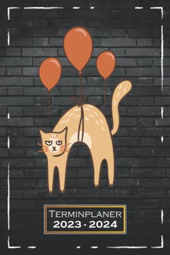 Terminplaner 2023-2024: Katzenmotiv, Katze A5 (6x9) | 1 Woche auf 2 Seiten | mit Monatsübersicht, Feiertagsliste & Kontakttabelle | Softcover | Haustier | qd1