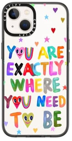 CASETiFY Compact iPhone 14 Case [2X Military Grade Drop Tested / 4ft Drop Protection] - You are exactly - Clear Black