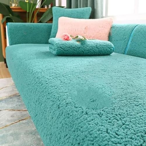 BOLUXIU Samt Sofabezug 1 2 3 4 sitzer,L Form Ecksofa Sofaüberwurf,Sofaüberzug Ecksofa Pets Dog Couch überzug Anti-rutsch Sofa Überwurf,Sofaschoner