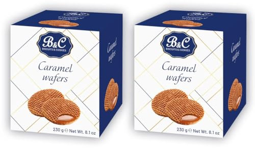 Karamell Waffeln | Waffeln mit Karamellfüllung | im 2er-Set | 2 x 230g