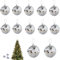 Taicols 12 Stück Discokugel Spiegelkugel, Disco Spiegel Ball, Silber Spiegelkugel zum Aufhängen, Discokugeln Deko für Weihnachtsbaum Dekoration, Party, Hochzeit, Home, Lichteffekt (3cm)