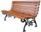 Fiemar Gartenbank aus Erlenholz und Gusseisen Massivholz Wetterfest Parkbank Holzbank Stitzbank Balkonmöbel Gartenmöbel für Balkon Garten Park L180 x H73 x T40