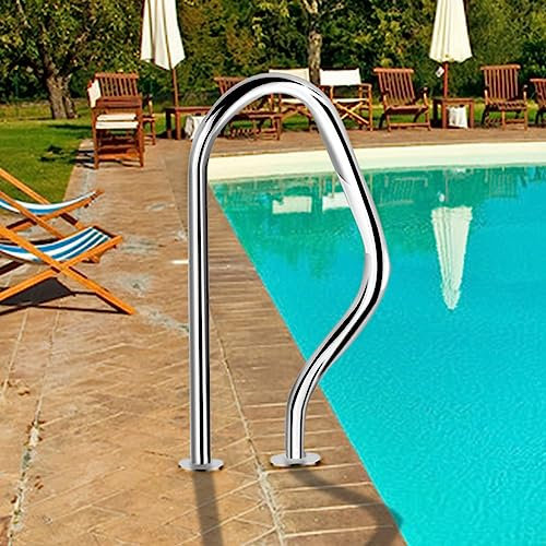 Barandillas de seguridad para piscinas enterradas, 304 barandilla de acero inoxidable de entrada de la piscina, fácil de instalar barandilla de la escalera de la piscina, 47x80cm