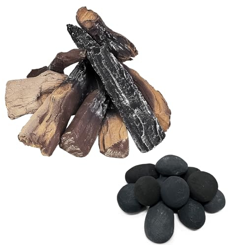 Keramik-Feuerscheite und Kieselsteine, Kunstkeramik-Feuerscheite, Gaskamin, künstliche Keramikfaser-Holz-Feuerkugeln, dekorative Landschaftssteine für Gas-Feuerstellen, Feuerschale, Kamin im Innen-