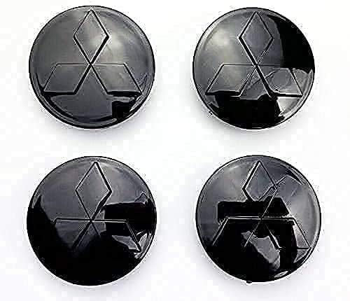 JEWOSS 4 Stück Auto Radnabenkappen für Mitsubishi Outlander Eclipse ASX Pajero 60mm, Staub Felgendeckel, Radnabenabdeckung, Nabendeckel, Felgenkappen, Wheel Hub Caps mit Logo